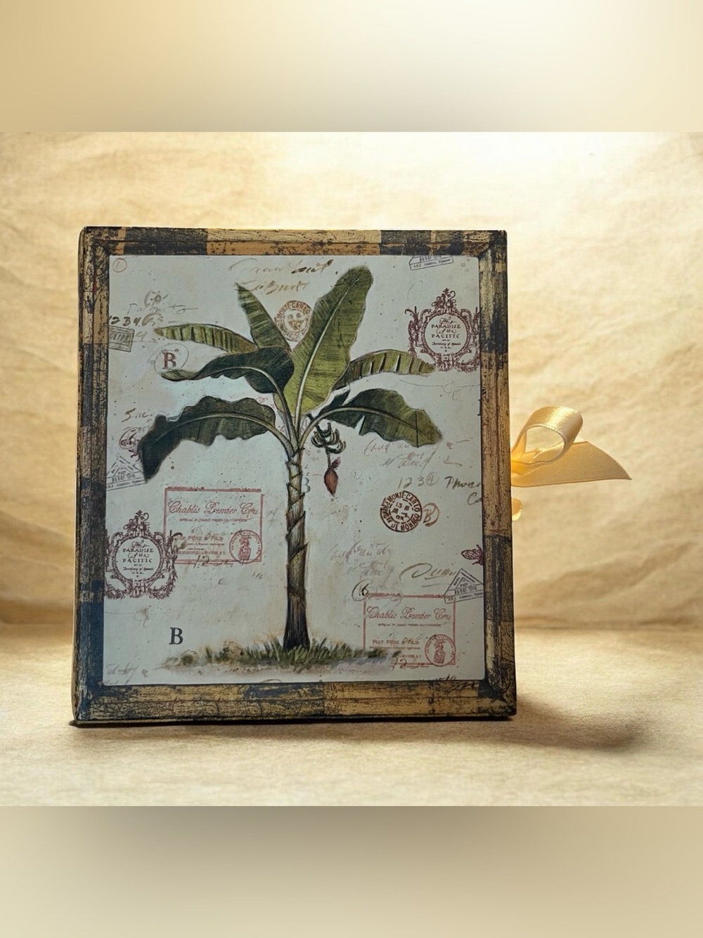 Vintage Note Card Set in Ribbon Tied Box